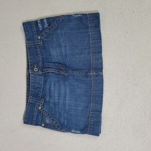 Old Navy Skirt Womens 14 Ultra Low Waist Stretch Distressed Look Zipper Fly